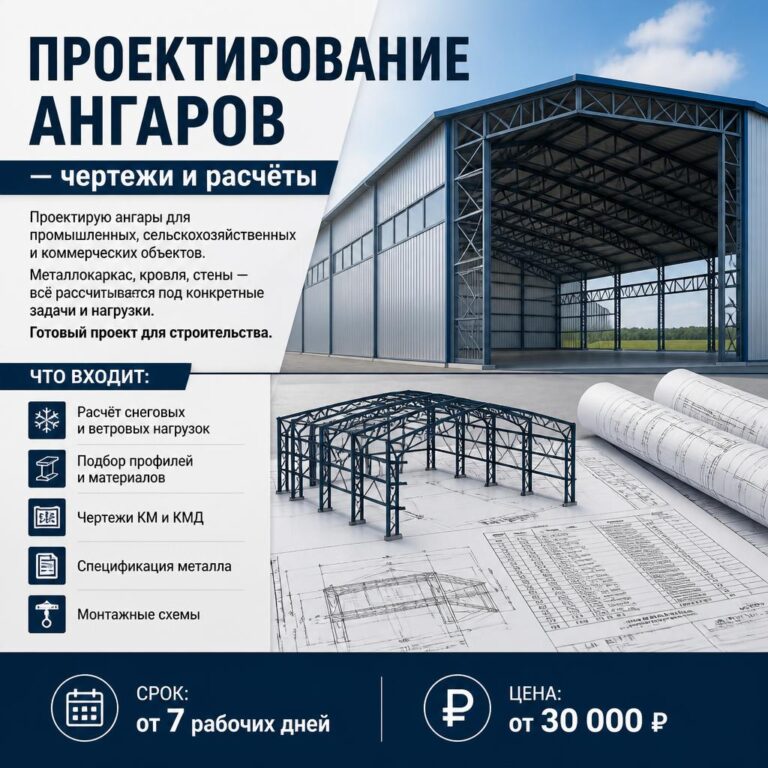 Проектирование ангаров — чертежи и расчёты
