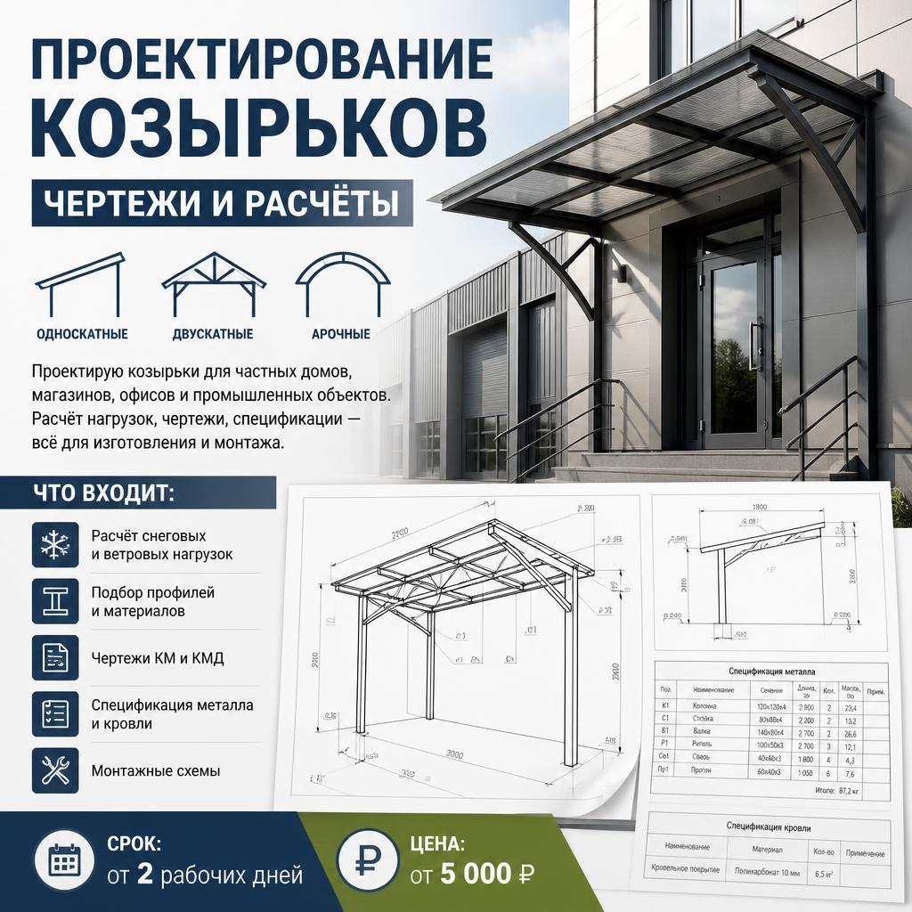 Проектирование козырьков