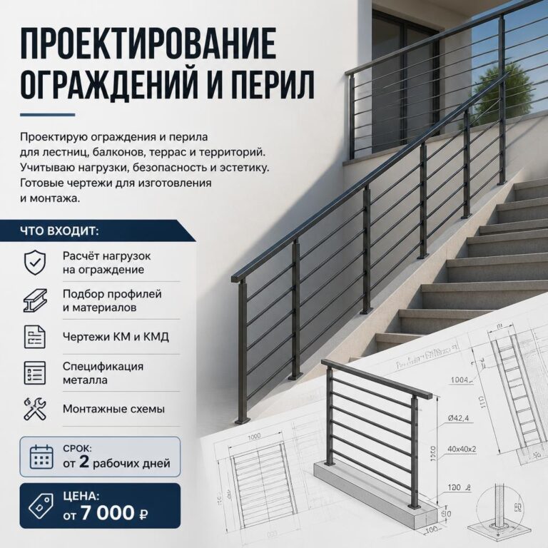 Проектирование ограждений и перил