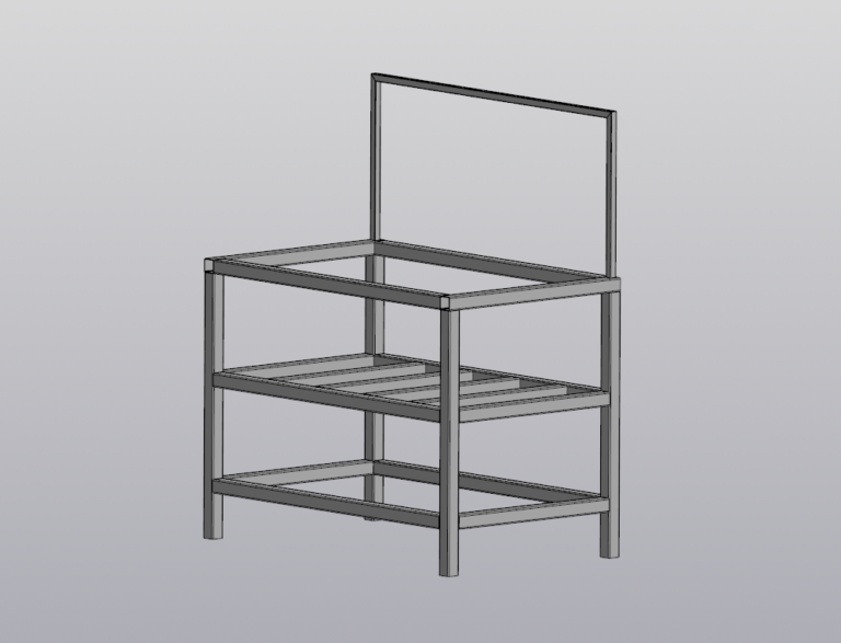 Стеллаж-стол 640×750 мм — 3D-модель готового проекта